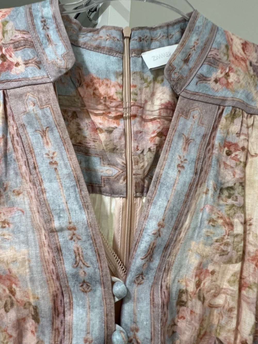 Zimmermann Pastel Pink and Blue Floral Maxi Dress - Picture 2 of 3